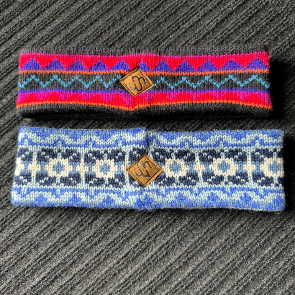 Merkley Headgear Wool Fleece Lined Headband Ear Warmer Womens 2 Nordic Geometric